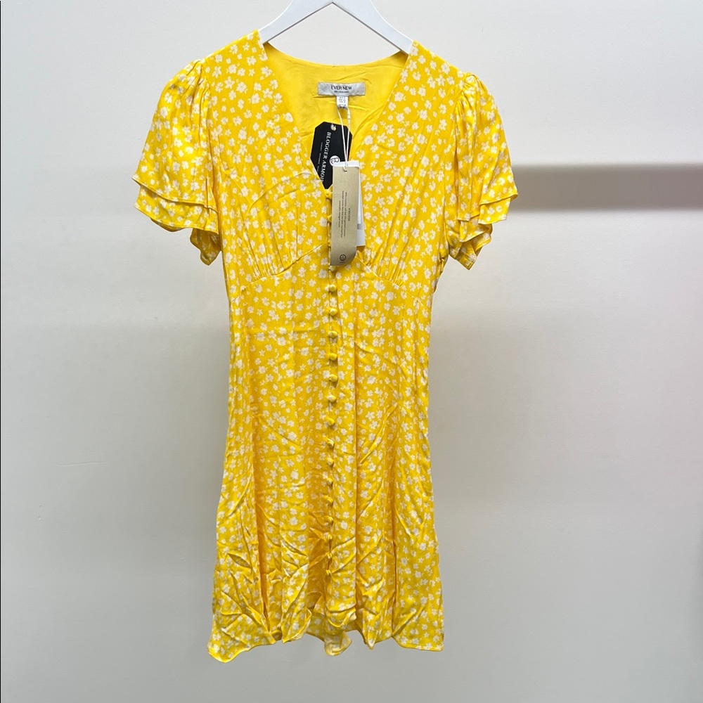 NWT Ever New Sunny Yellow Floral Dress